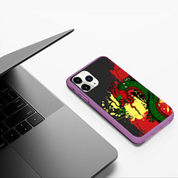 Чехол iPhone 11 Pro матовый Chinese dragon, цвет: 3D-фиолетовый — фото 2