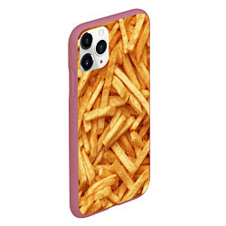 Чехол iPhone 11 Pro матовый Картошечка ФРИ, цвет: 3D-малиновый — фото 2