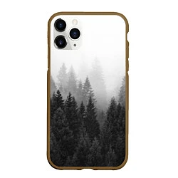 Чехол iPhone 11 Pro матовый Туманный лес, цвет: 3D-коричневый