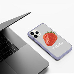 Чехол iPhone 11 Pro матовый Strawberry potatoes, цвет: 3D-светло-сиреневый — фото 2