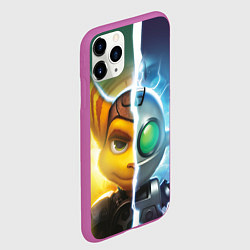 Чехол iPhone 11 Pro матовый Рэтчет и Кланr, цвет: 3D-фиолетовый — фото 2
