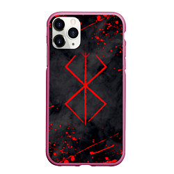 Чехол iPhone 11 Pro матовый BERSERK БЕРСЕРК КЛЕЙМО, цвет: 3D-малиновый