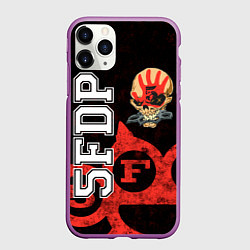 Чехол iPhone 11 Pro матовый Five Finger Death Punch 1, цвет: 3D-фиолетовый