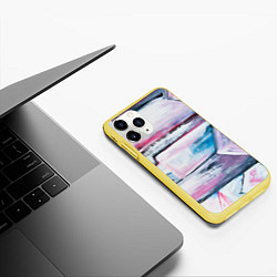 Чехол iPhone 11 Pro матовый Цветные мелки, цвет: 3D-желтый — фото 2