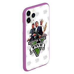 Чехол iPhone 11 Pro матовый Grand Theft Auto FIVE, цвет: 3D-фиолетовый — фото 2