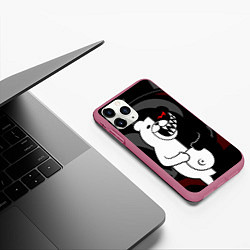 Чехол iPhone 11 Pro матовый MONOKUMA МОНОКУМА DANGANRO, цвет: 3D-малиновый — фото 2