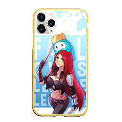 Чехол iPhone 11 Pro матовый Fall guys x league of legands, цвет: 3D-желтый