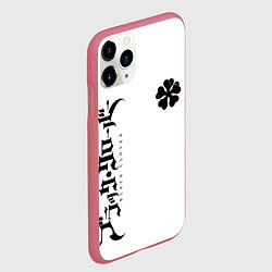 Чехол iPhone 11 Pro матовый Черный клеывер аниме, цвет: 3D-малиновый — фото 2