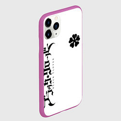 Чехол iPhone 11 Pro матовый Черный клеывер аниме, цвет: 3D-фиолетовый — фото 2