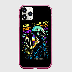 Чехол iPhone 11 Pro матовый DAFT PUNK, цвет: 3D-малиновый