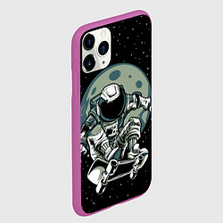 Чехол iPhone 11 Pro матовый Скейтер в Космосе, цвет: 3D-фиолетовый — фото 2