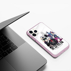 Чехол iPhone 11 Pro матовый Токийский гуль персонажи, цвет: 3D-розовый — фото 2