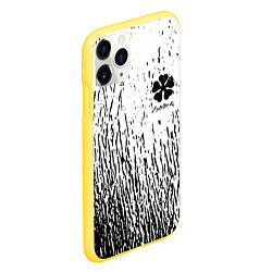 Чехол iPhone 11 Pro матовый Черный клевер, цвет: 3D-желтый — фото 2