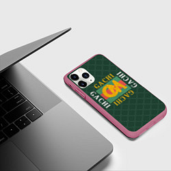 Чехол iPhone 11 Pro матовый GACHI GUCCI, цвет: 3D-малиновый — фото 2