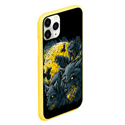 Чехол iPhone 11 Pro матовый ЛУННЫЕ ВОЛКИ, цвет: 3D-желтый — фото 2