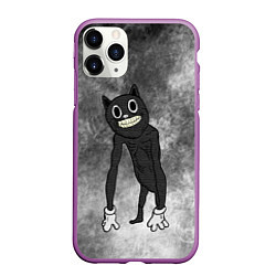 Чехол iPhone 11 Pro матовый Cartoon cat, цвет: 3D-фиолетовый