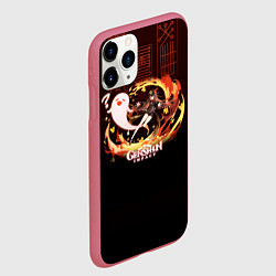 Чехол iPhone 11 Pro матовый Genshin Impact - Hu Tao, цвет: 3D-малиновый — фото 2
