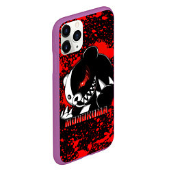 Чехол iPhone 11 Pro матовый MONOKUMA МОНОКУМА BLOOD, цвет: 3D-фиолетовый — фото 2