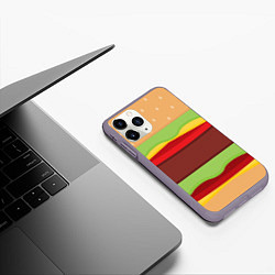 Чехол iPhone 11 Pro матовый Бургер, цвет: 3D-серый — фото 2