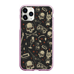 Чехол iPhone 11 Pro матовый Рок-музыка, цвет: 3D-розовый