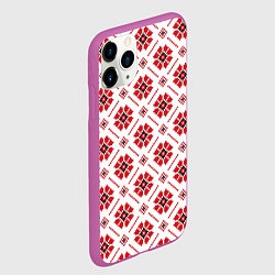 Чехол iPhone 11 Pro матовый Славянская одежда, цвет: 3D-фиолетовый — фото 2