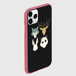 Чехол iPhone 11 Pro матовый Выдающиеся звери Минимализм, цвет: 3D-малиновый — фото 2