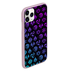 Чехол iPhone 11 Pro матовый GENSHIN IMPACT NEON, цвет: 3D-розовый — фото 2