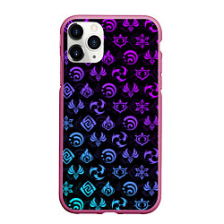 Чехол iPhone 11 Pro матовый GENSHIN IMPACT NEON