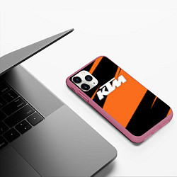 Чехол iPhone 11 Pro матовый KTM КТМ, цвет: 3D-малиновый — фото 2