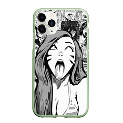 Чехол iPhone 11 Pro матовый Belle Delphine Ahegao, цвет: 3D-салатовый