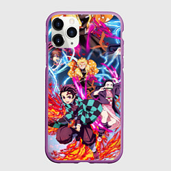 Чехол iPhone 11 Pro матовый КЛИНОК РАССЕКАЮЩИЙ ДЕМОНОВ, цвет: 3D-фиолетовый