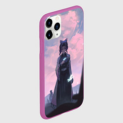 Чехол iPhone 11 Pro матовый КЛИНОК РАССЕКАЮЩИЙ ДЕМОНОВ, цвет: 3D-фиолетовый — фото 2