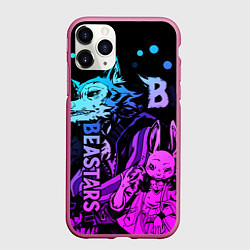 Чехол iPhone 11 Pro матовый BEASTARS, Легоши и Хару, цвет: 3D-малиновый