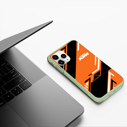 Чехол iPhone 11 Pro матовый KTM КТМ SPORT, цвет: 3D-салатовый — фото 2