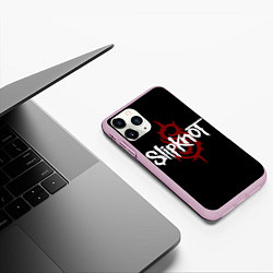 Чехол iPhone 11 Pro матовый Slipknot Надпись, цвет: 3D-розовый — фото 2