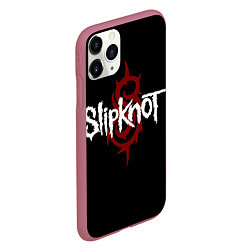 Чехол iPhone 11 Pro матовый Slipknot Надпись, цвет: 3D-малиновый — фото 2