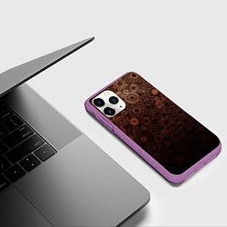 Чехол iPhone 11 Pro матовый Шестеренки, цвет: 3D-фиолетовый — фото 2