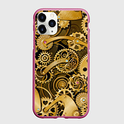 Чехол iPhone 11 Pro матовый Стимпанк механизмы шестеренки, цвет: 3D-малиновый