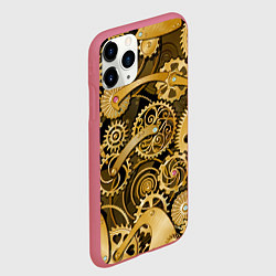 Чехол iPhone 11 Pro матовый Стимпанк механизмы шестеренки, цвет: 3D-малиновый — фото 2