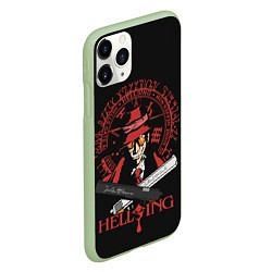 Чехол iPhone 11 Pro матовый Hellsing, цвет: 3D-салатовый — фото 2