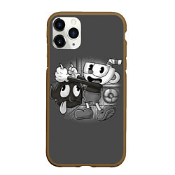 Чехол iPhone 11 Pro матовый CUPHEAD, цвет: 3D-коричневый