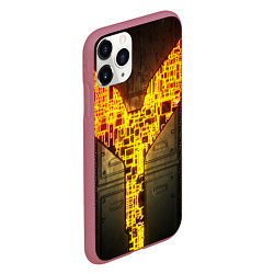 Чехол iPhone 11 Pro матовый Неоновая внутренность 3D, цвет: 3D-малиновый — фото 2