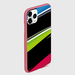 Чехол iPhone 11 Pro матовый Волны, цвет: 3D-малиновый — фото 2