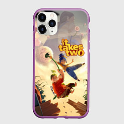 Чехол iPhone 11 Pro матовый It Takes Two, цвет: 3D-фиолетовый