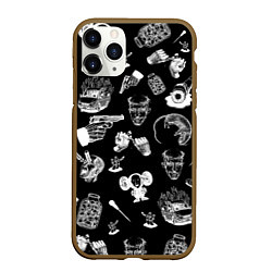 Чехол iPhone 11 Pro матовый КРОВОСТОК ТАТУИРОВКИ, цвет: 3D-коричневый