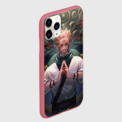 Чехол iPhone 11 Pro матовый МАГИЧЕСКАЯ БИТВА SUKUNA, цвет: 3D-малиновый — фото 2