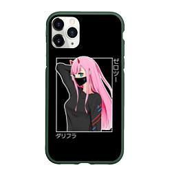 Чехол iPhone 11 Pro матовый Zero Two, цвет: 3D-темно-зеленый