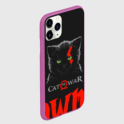 Чехол iPhone 11 Pro матовый Cat of war, цвет: 3D-фиолетовый — фото 2