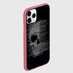 Чехол iPhone 11 Pro матовый Череп из текста, цвет: 3D-малиновый — фото 2