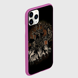 Чехол iPhone 11 Pro матовый Doctor Plague Black Death, цвет: 3D-фиолетовый — фото 2